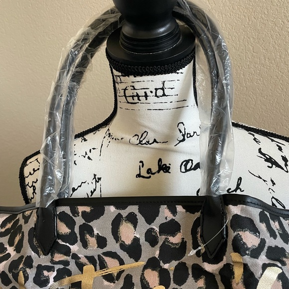 Victoria Secret Canvas Leopard Print Tote Bag NWOT 19 X 12 - Picture 6 of 7